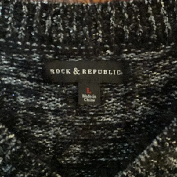 Rock & Republic silver and black shimmer sweater - Picture 3 of 4